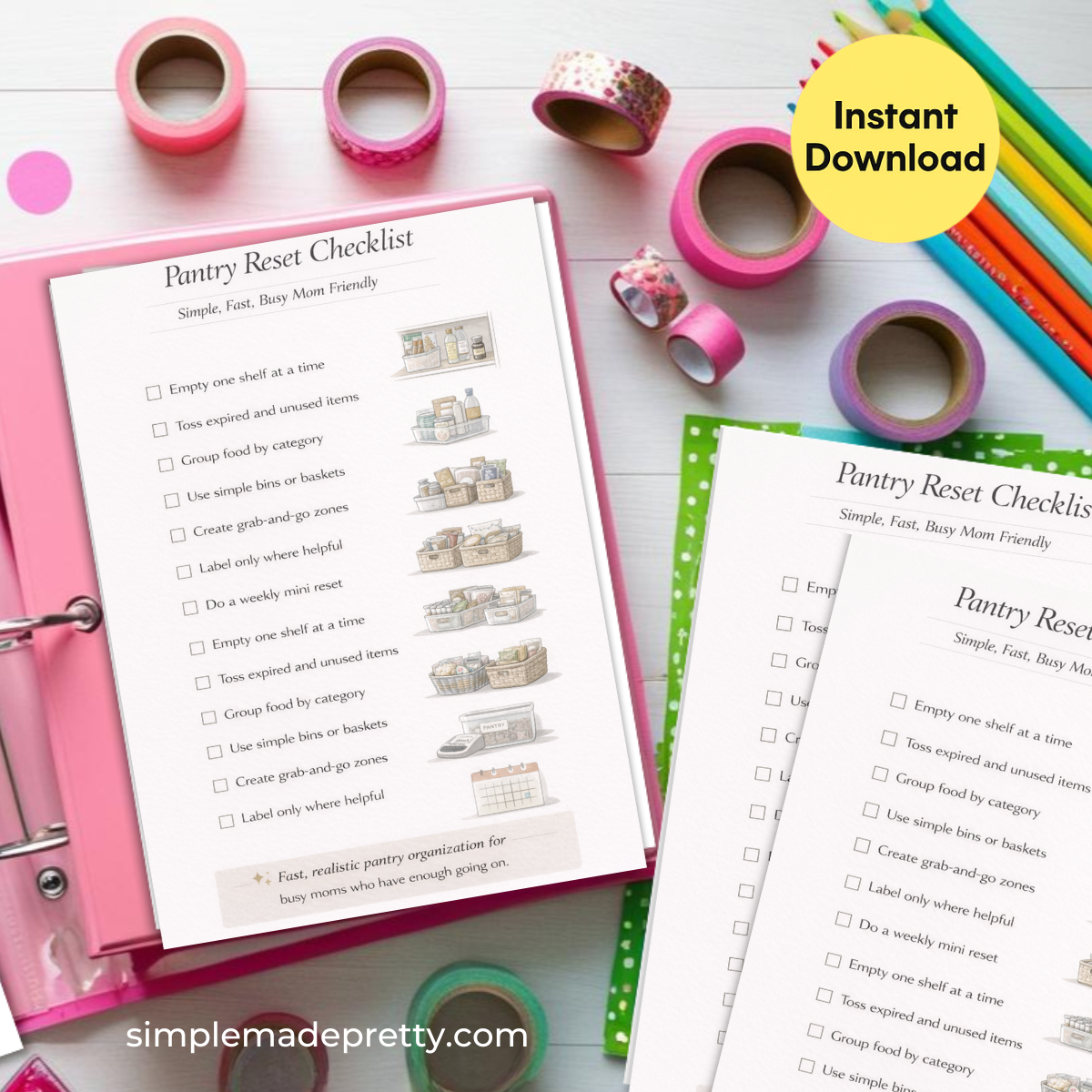 Pantry Reset Checklist (Simple, Fast, Busy Mom Friendly)