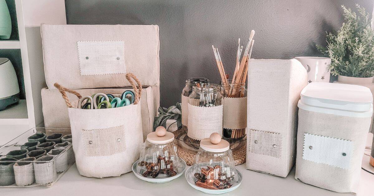10 Recycled Items Turned Into Pottery Barn–Style Craft Organization (For Free!)